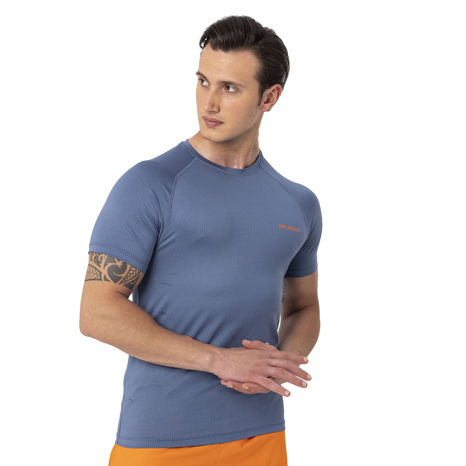 Merrell Erkek Tend Koşu T-Shırt Erkek Captaın's Blue Koşu T-Shırt-4