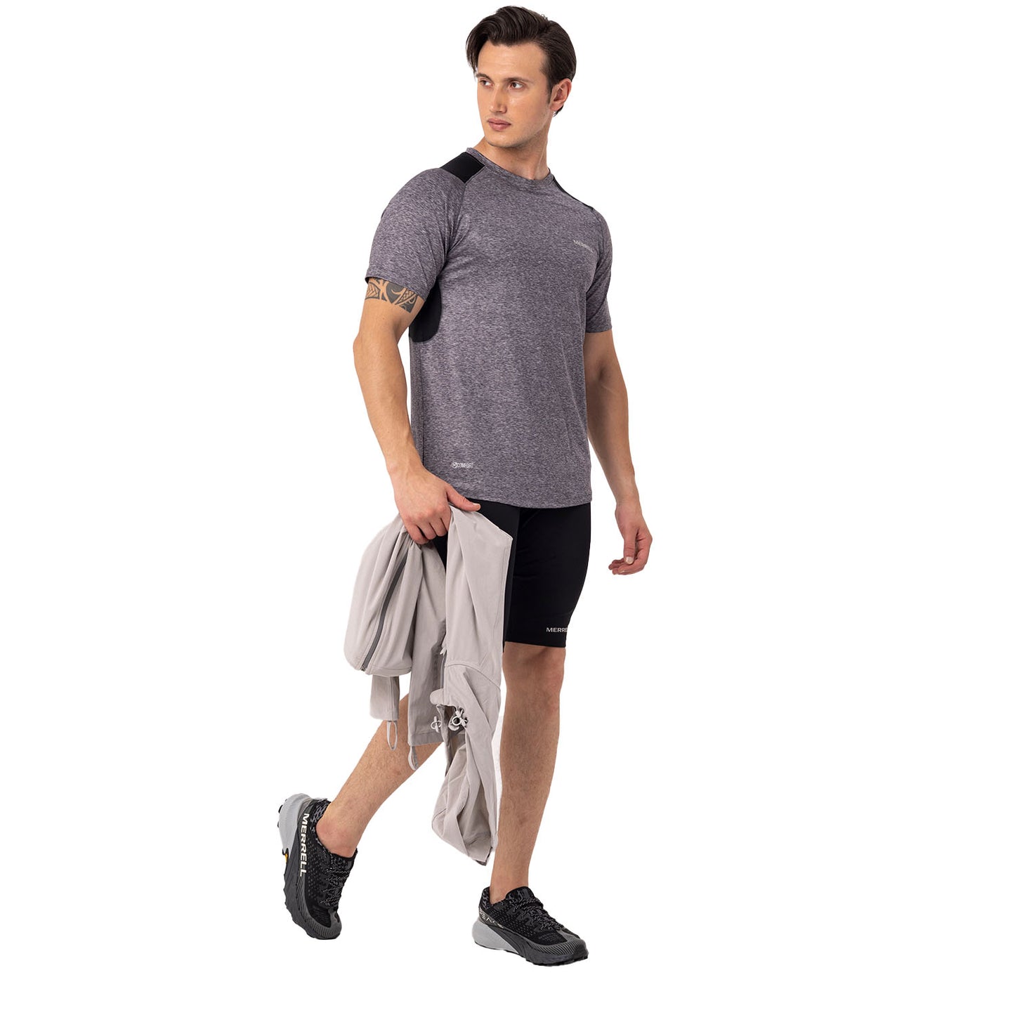 Merrell Erkek Tıll Koşu T-Shırt Erkek Anthracıte Marl Koşu T-Shırt-2