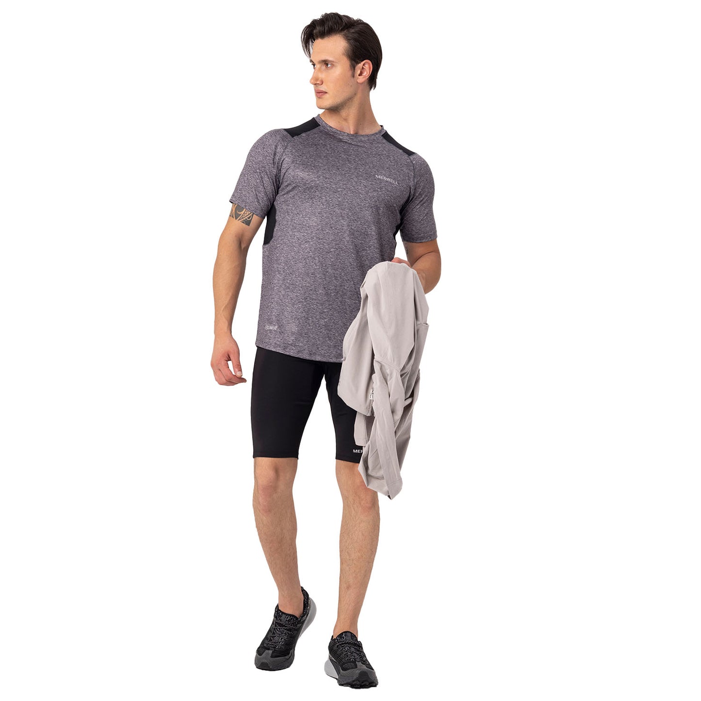Merrell Erkek Tıll Koşu T-Shırt Erkek Anthracıte Marl Koşu T-Shırt-4