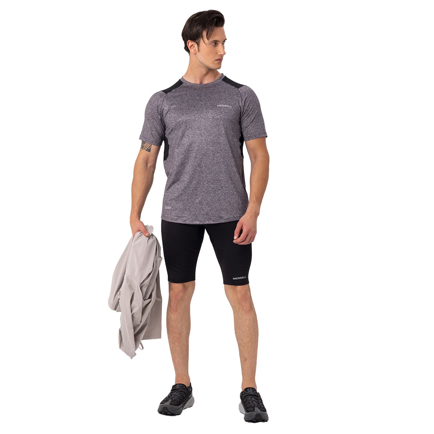 Merrell Erkek Tıll Koşu T-Shırt Erkek Anthracıte Marl Koşu T-Shırt-5