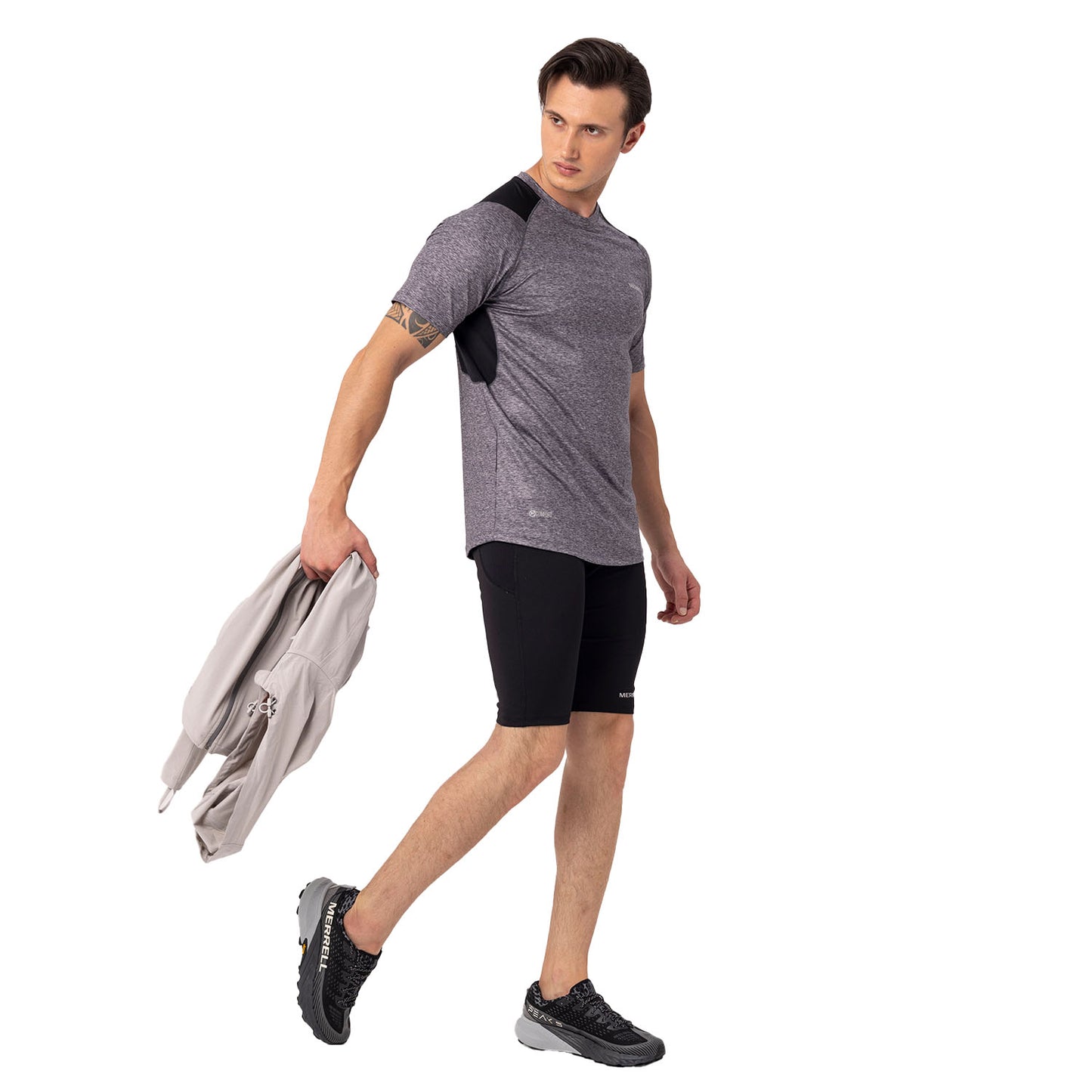Merrell Erkek Tıll Koşu T-Shırt Erkek Anthracıte Marl Koşu T-Shırt-6