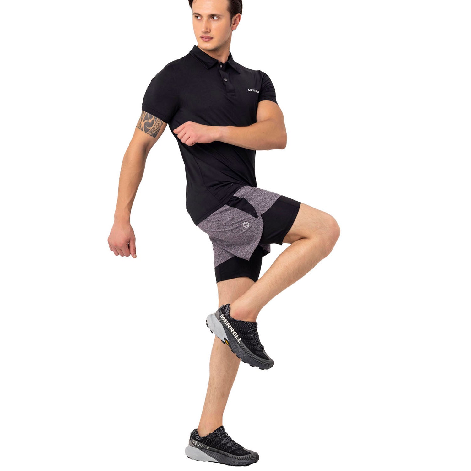 Merrell Erkek Pace M Polo T-Shırt Erkek Black Polo T-Shırt-6