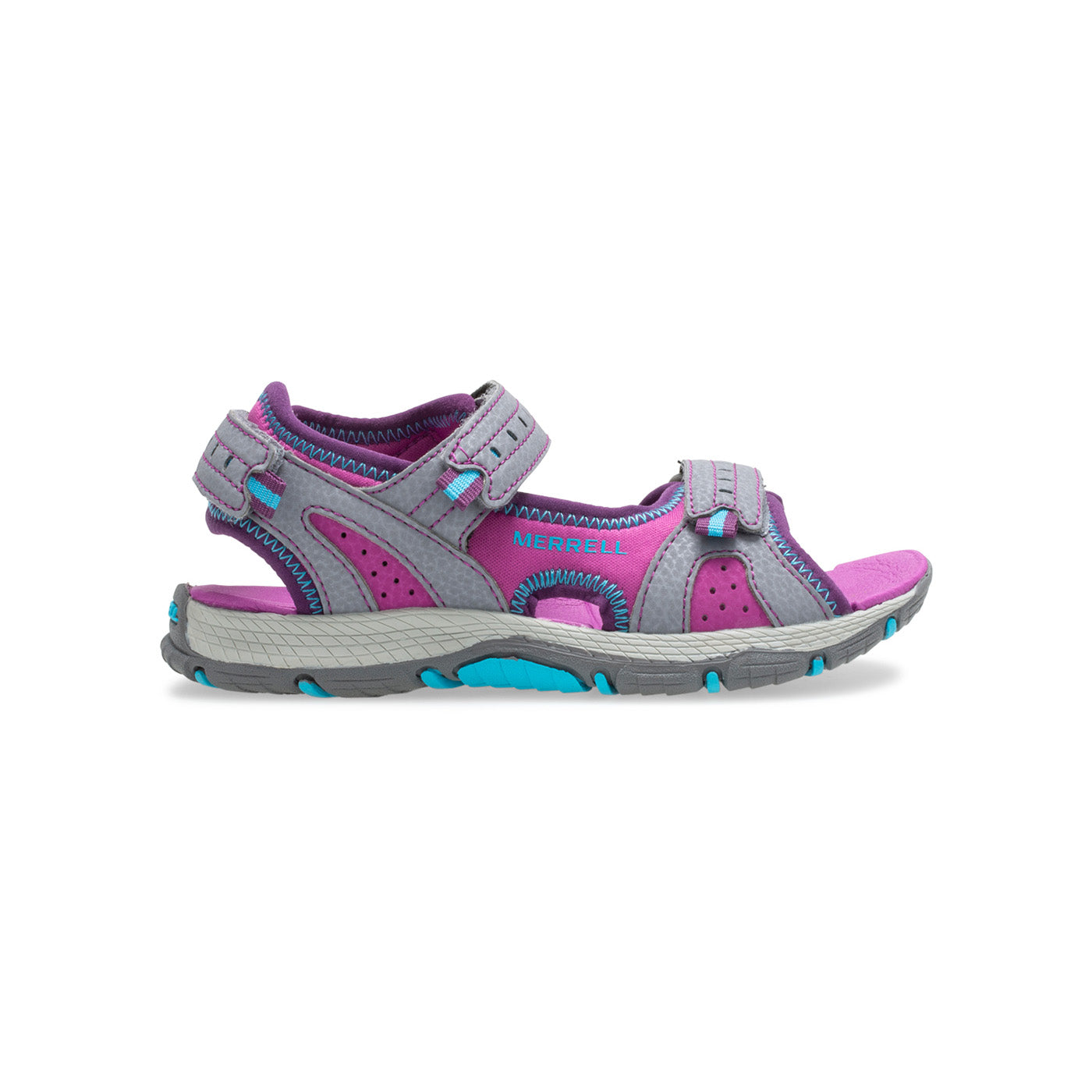 Merrell Unısex Çocuk Panther Sandal 2.0 Sandalet Unısex Çocuk Black & Grey Sandalet-1