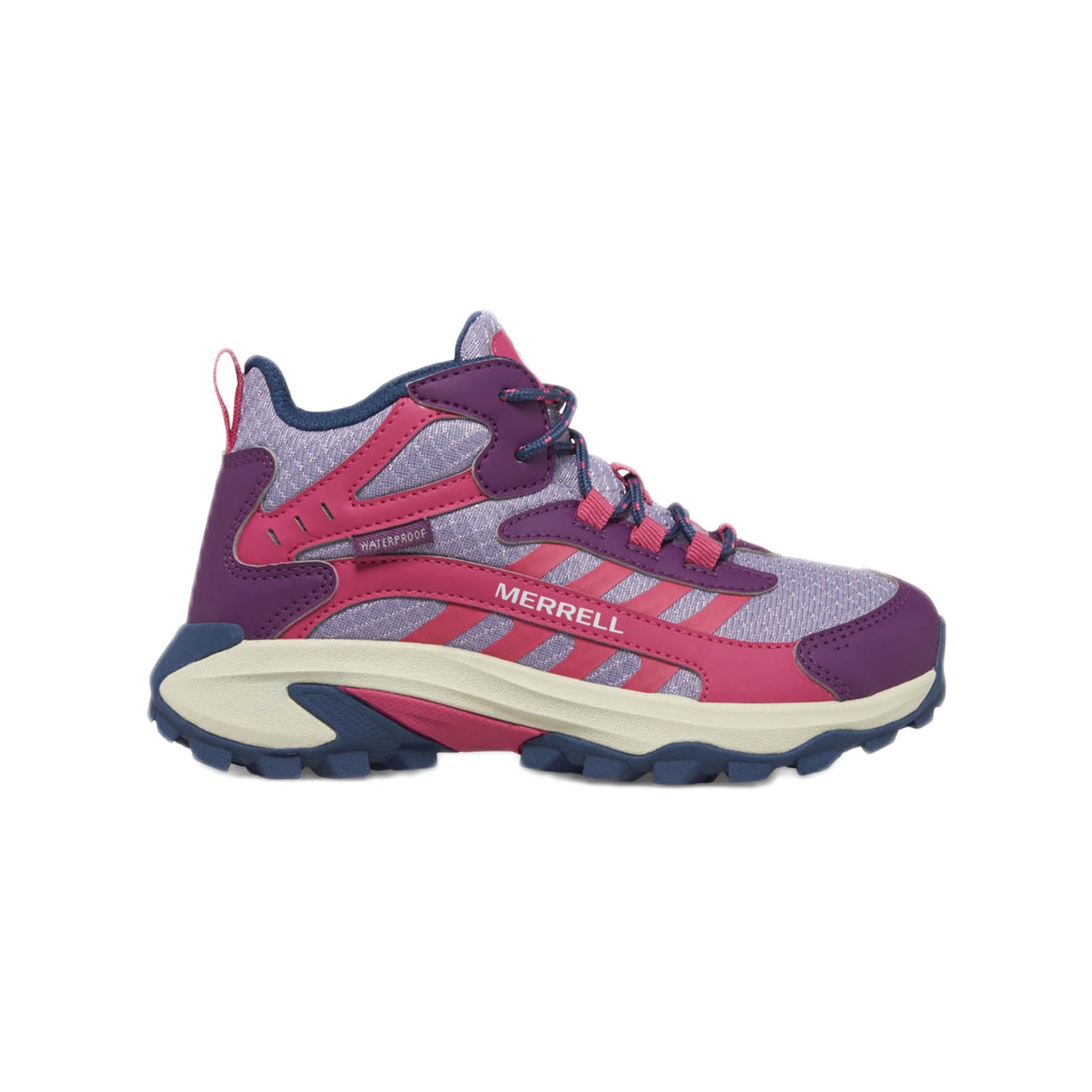 Merrell Unısex Çocuk Moab Speed 2 Mıd Wtrpf Bot Unısex Çocuk Berry/Navy Bot-1