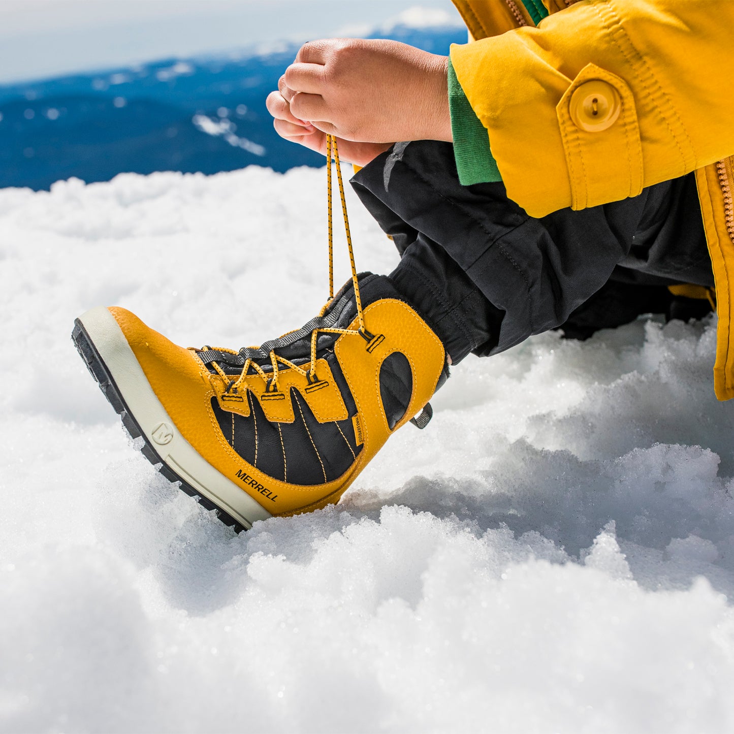 Merrell Unısex Çocuk Snow Bank 4.0 Wtrpf Bot Unısex Çocuk Wheat/Black Bot-7